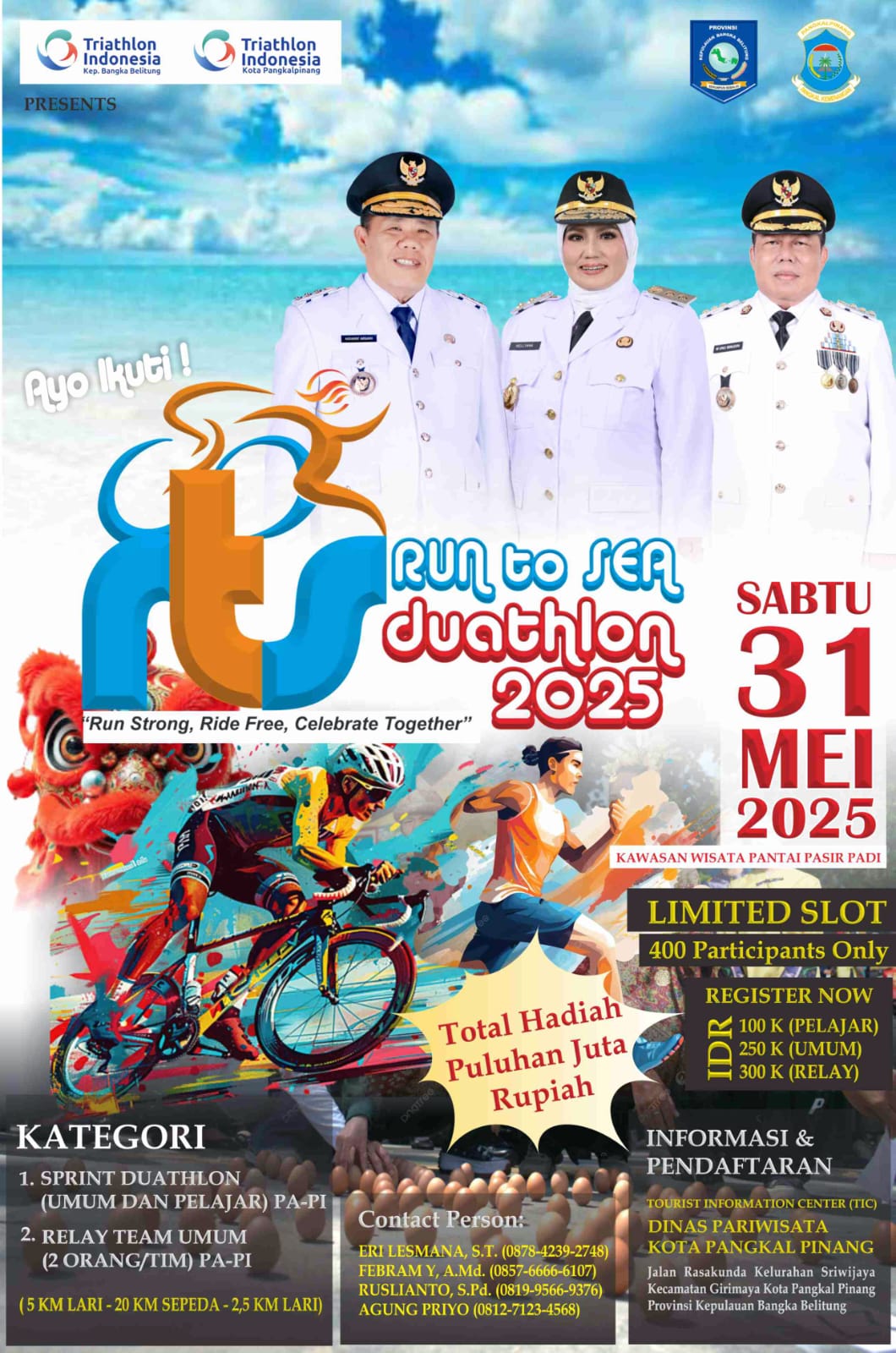 Run to Sea Duathlon 2025: Kolaborasi Olahraga, Budaya, dan Pariwisata di Pangkalpinang