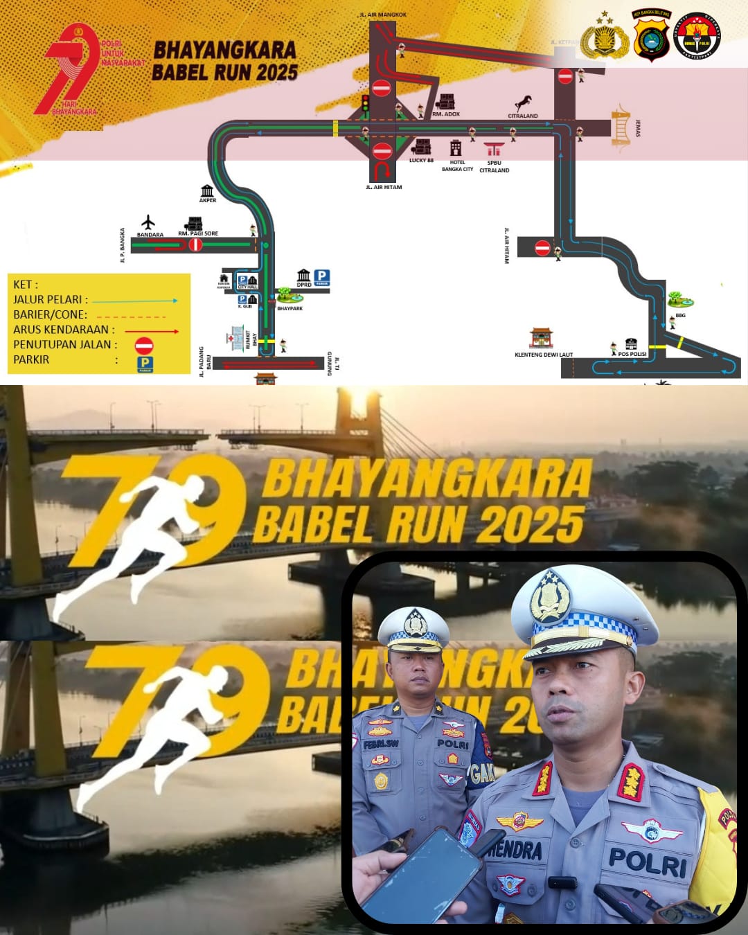 Bhayangkara Babel Run 2025, Dit Lantas Polda Babel Bakal Lakukan Penutupan Dan Rekayasa Lalulintas