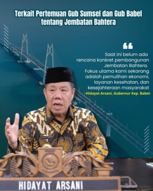 Gubernur Hidayat Tegaskan Belum Ada Rencana Pembangunan Jembatan Bangka-Sumatera