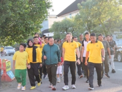Sambut Hari Bhayangkara Polri ke-79, Polresta Pangkalpinang Gelar Jalan Sehat dan Senam Bersama