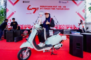 Raih Hadiah Motor Impian, Harapan dan Doa Deni dan Kurninarti Terkabul di Pekan Sehat HUT Ke-49 PT Timah di Bangka Barat 